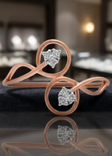 Elegant Rose Gold Diamond Ring ALR00851
