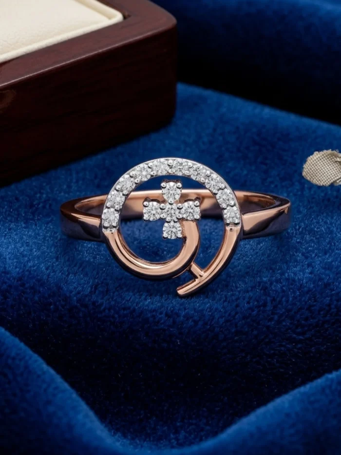 Elegant Rose Gold Diamond Ring ALR00801