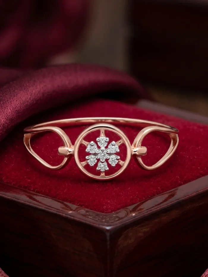 Elegant Rose Gold Diamond Ring ALR00803