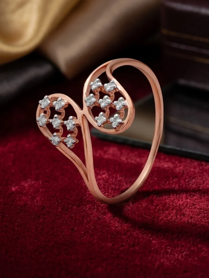 Elegant Rose Gold Diamond Ring ALR00807