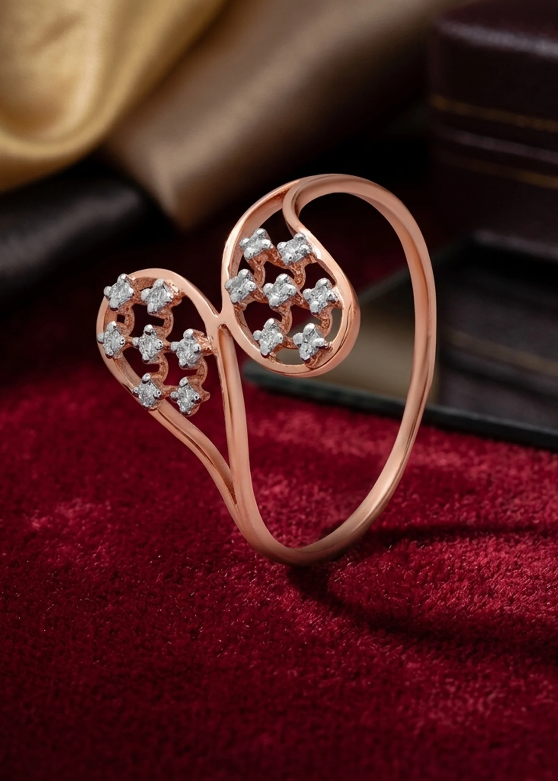 Elegant Rose Gold Diamond Ring ALR00807