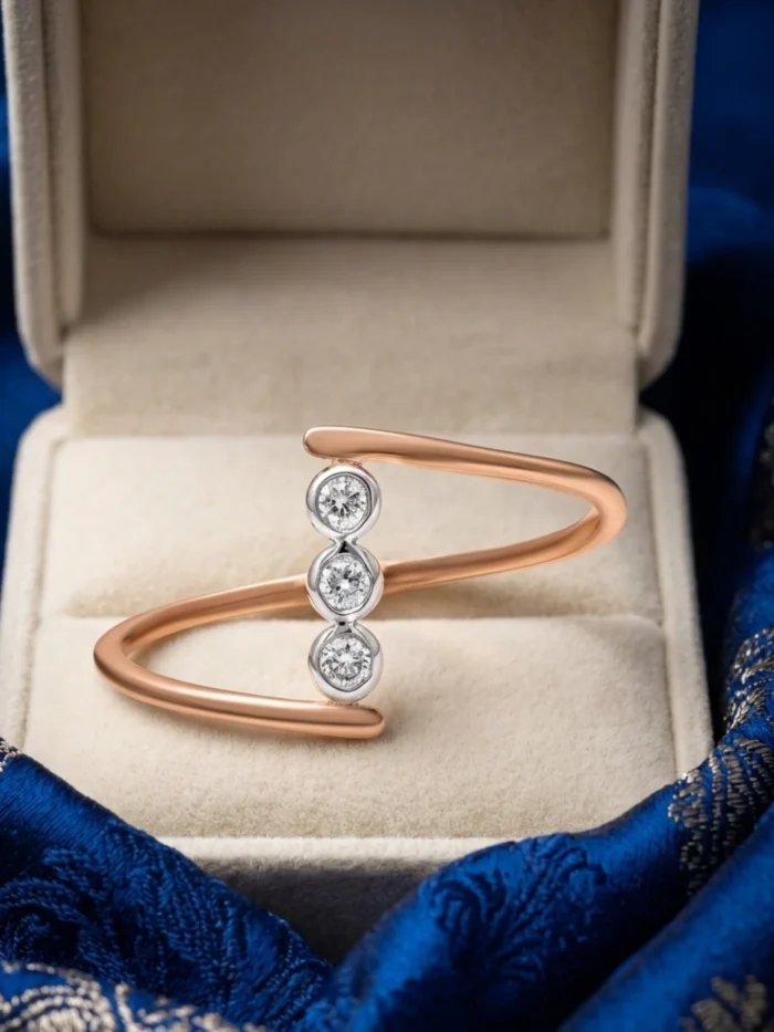 Elegant Rose Gold Diamond Ring ALR00808