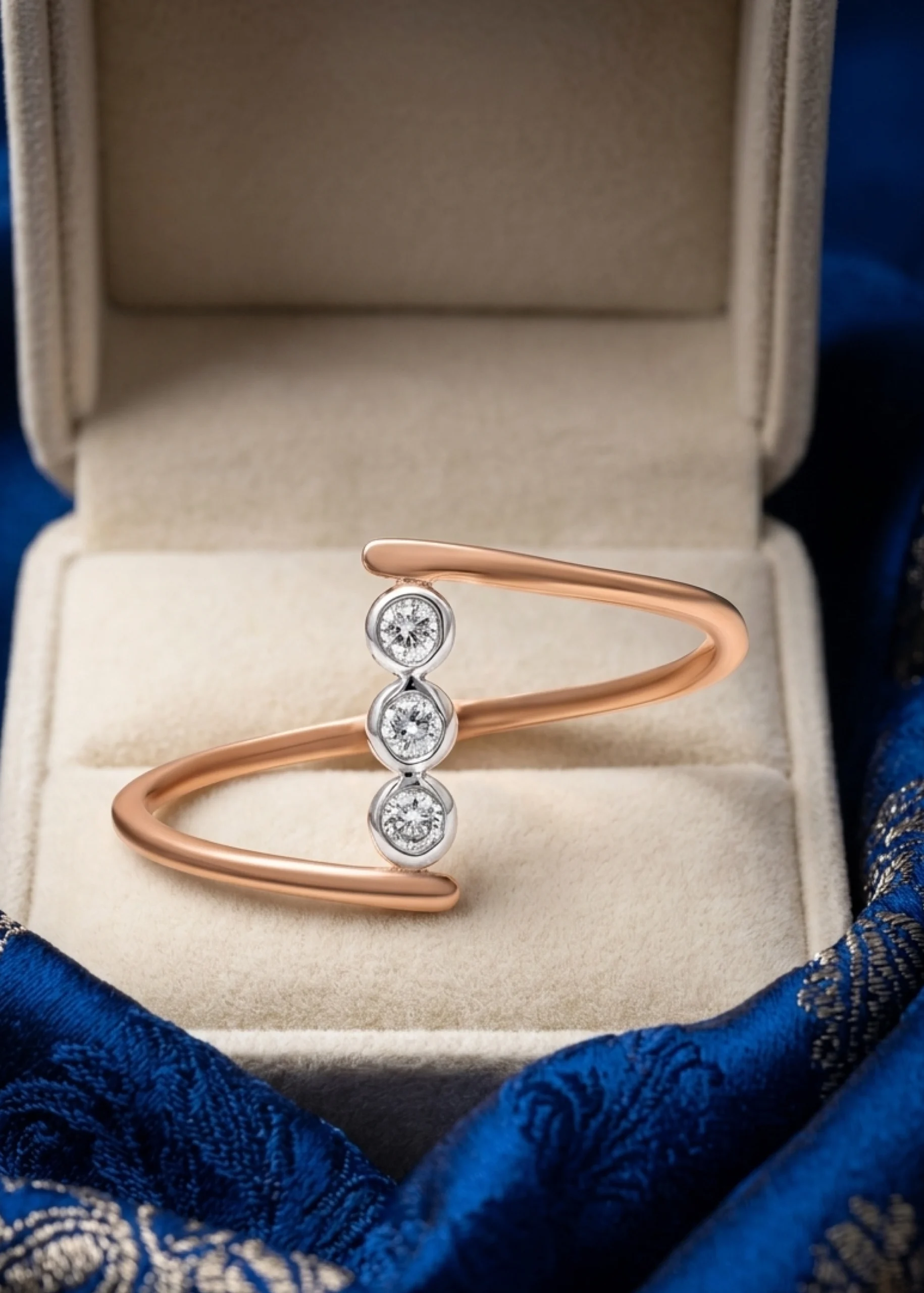 Elegant Rose Gold Diamond Ring ALR00808