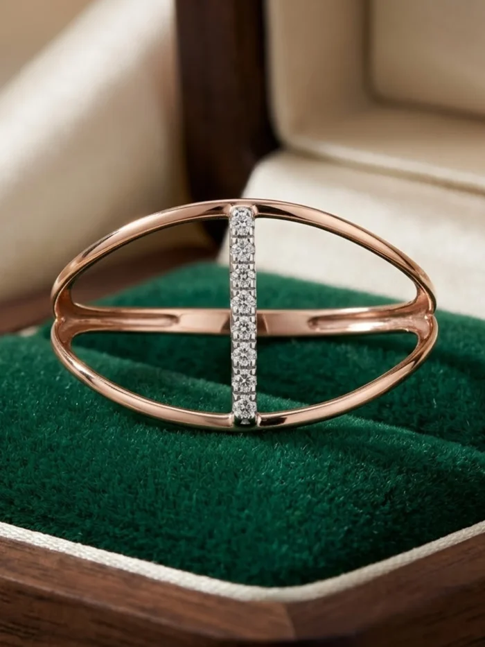 Elegant Rose Gold Diamond Ring ALR00813