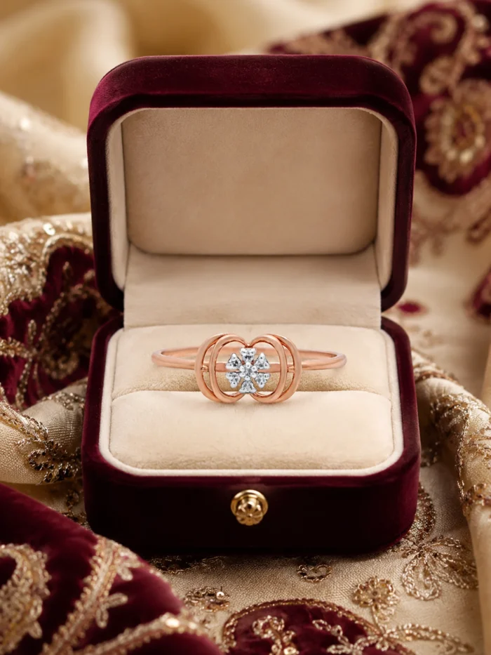 Elegant Rose Gold Diamond Ring ALR00816