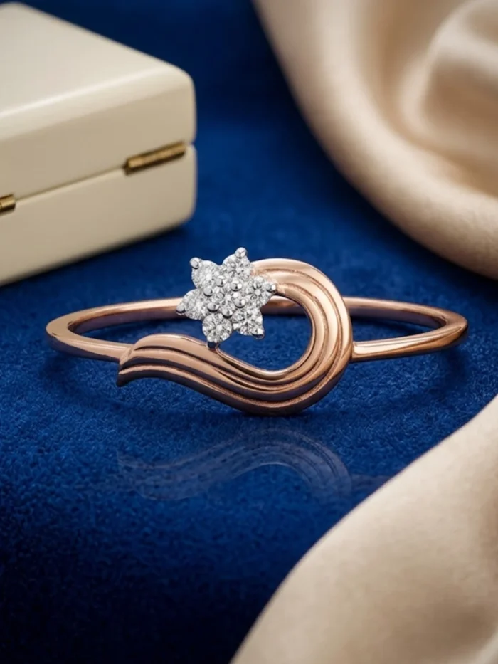 Elegant Rose Gold Diamond Ring ALR00817
