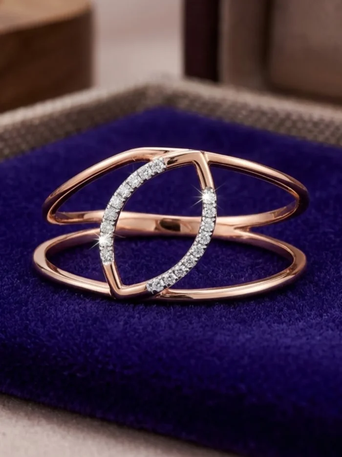 Elegant Rose Gold Diamond Ring ALR00822