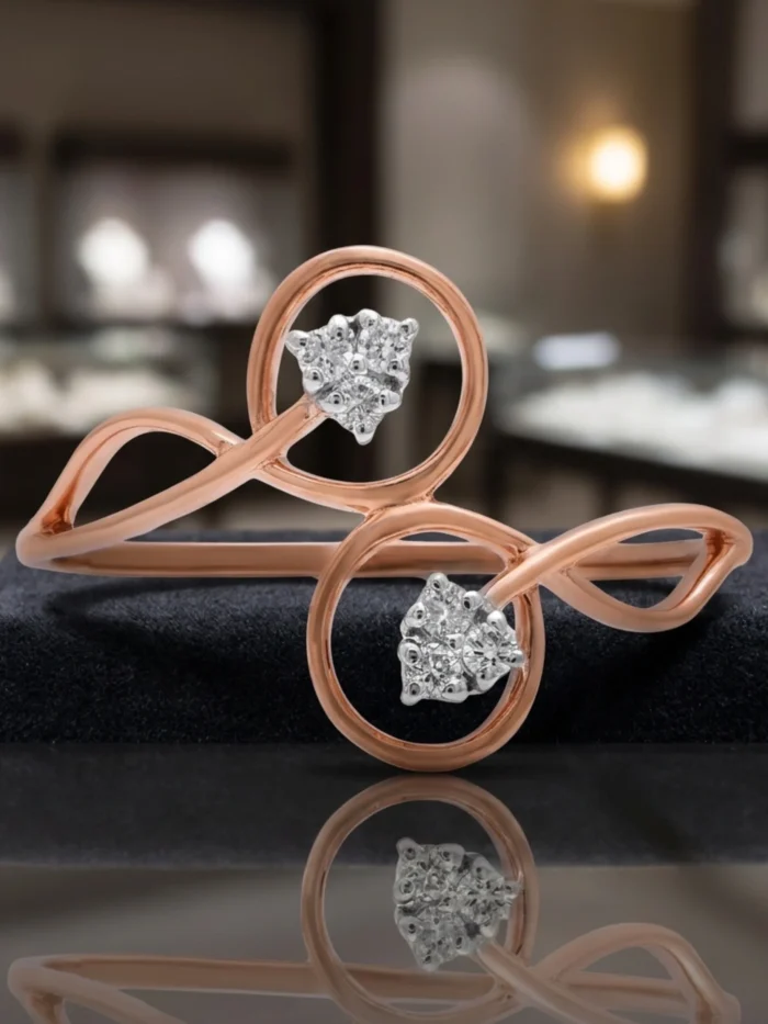 Elegant Rose Gold Diamond Ring ALR00851