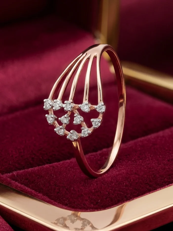 Elegant Rose Gold Diamond Ring ALR00805