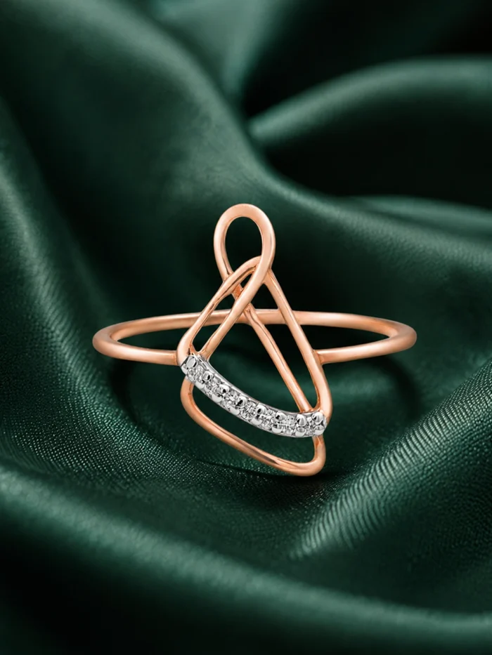 Elegant Rose Gold Diamond Ring ALR00804
